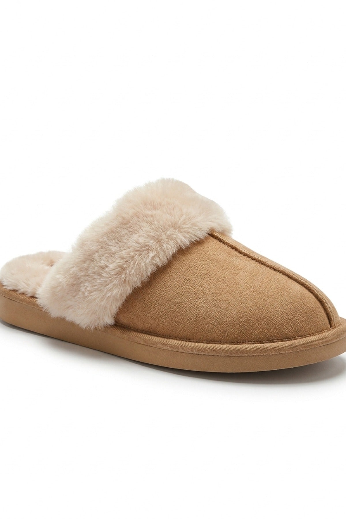 Aspen Faux Suede Mule Slippers - Beige