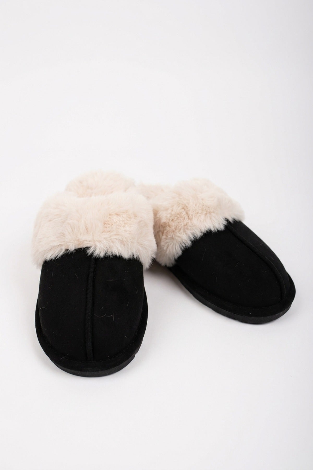Aspen Faux Suede Mule Slippers - Black