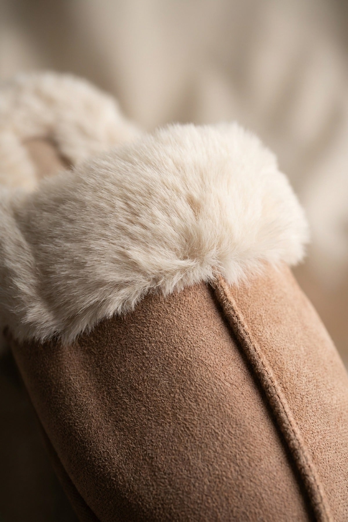 Aspen Faux Suede Mule Slippers - Khaki