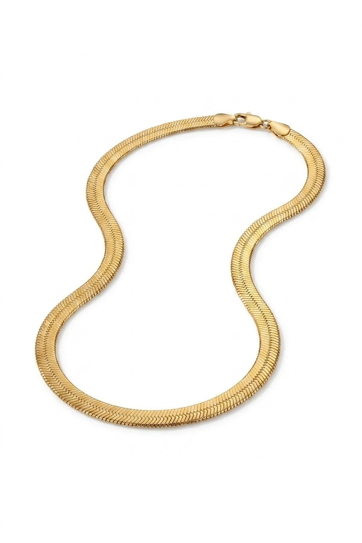 Rey Gold Tone Flat Snake Chain packshot
