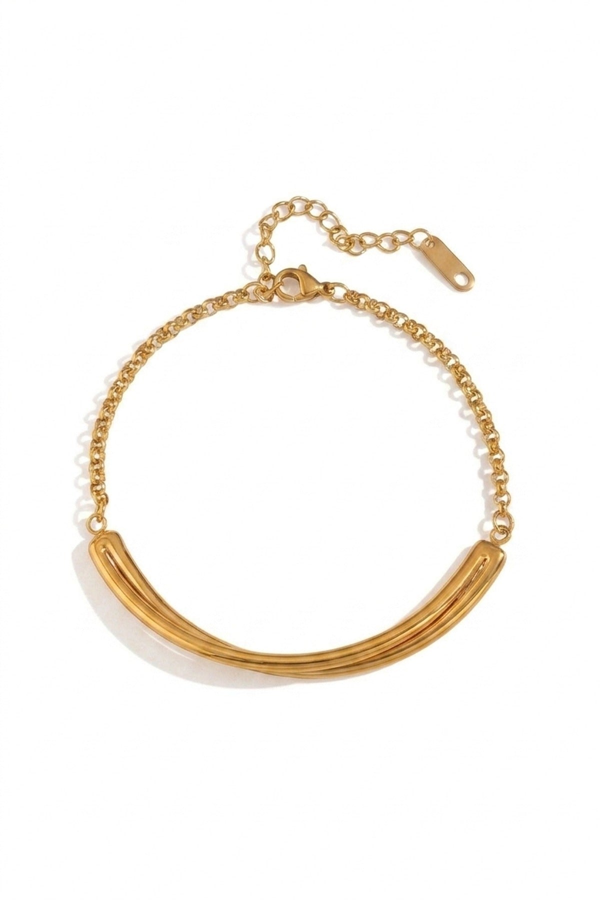 Philippa Gold Tone Curved Bar Chain packshot
