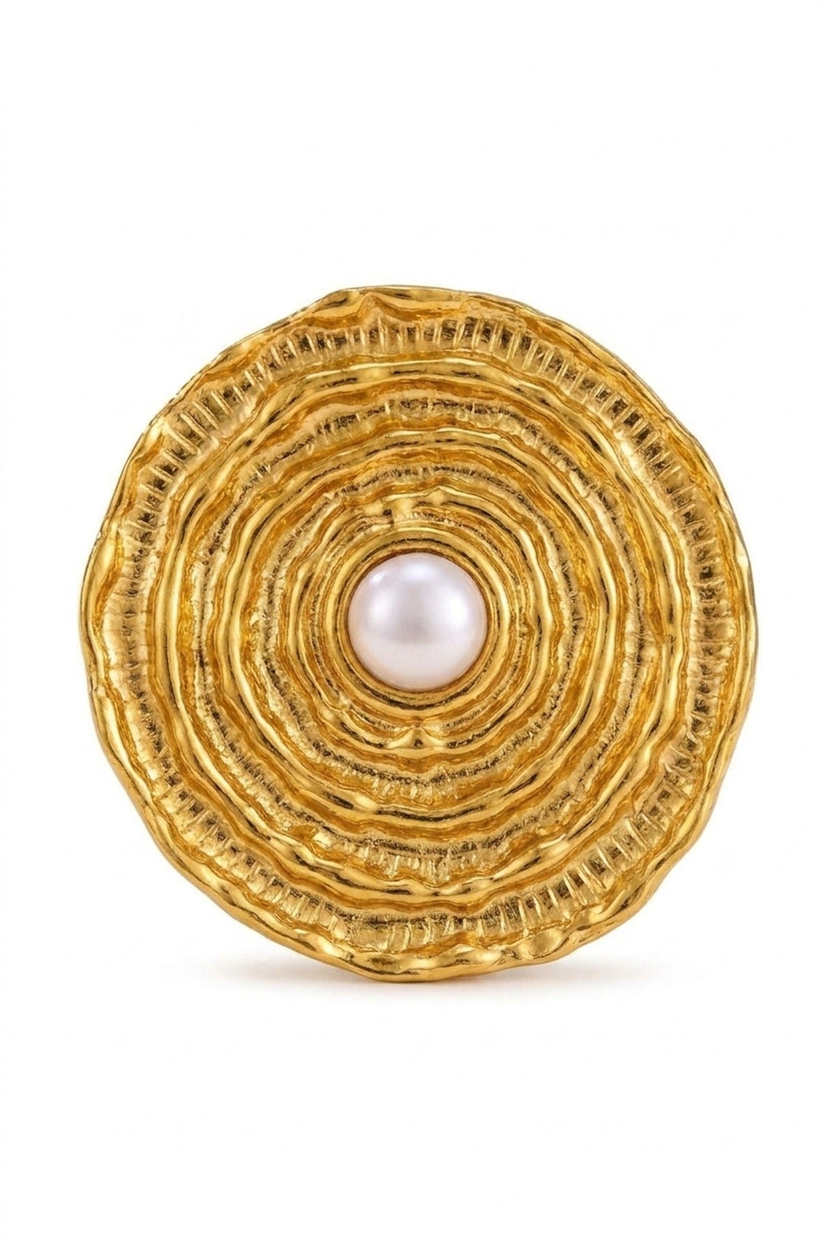 Rosalind Gold Tone Textured Spiral Ring packshot