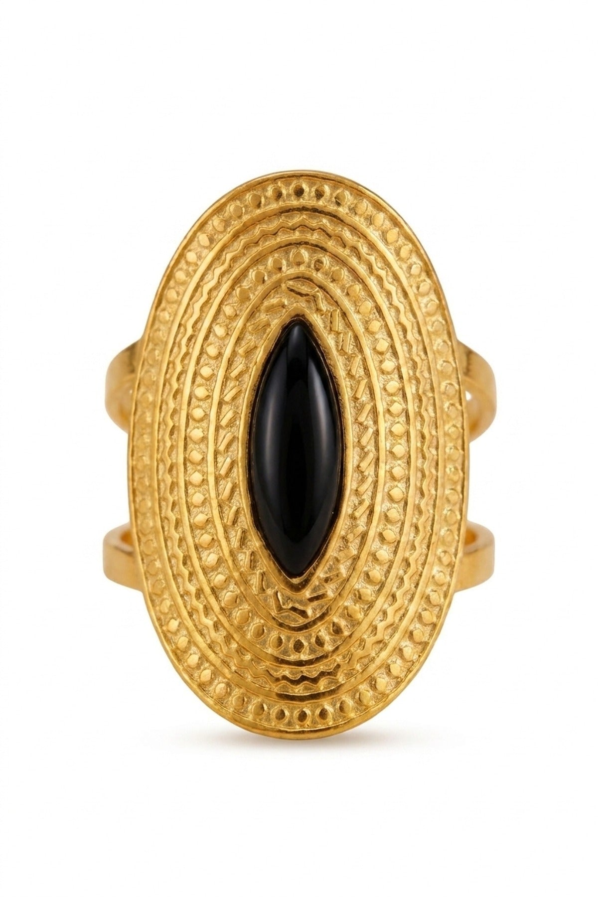 Emaar Oval Open Ring - Black