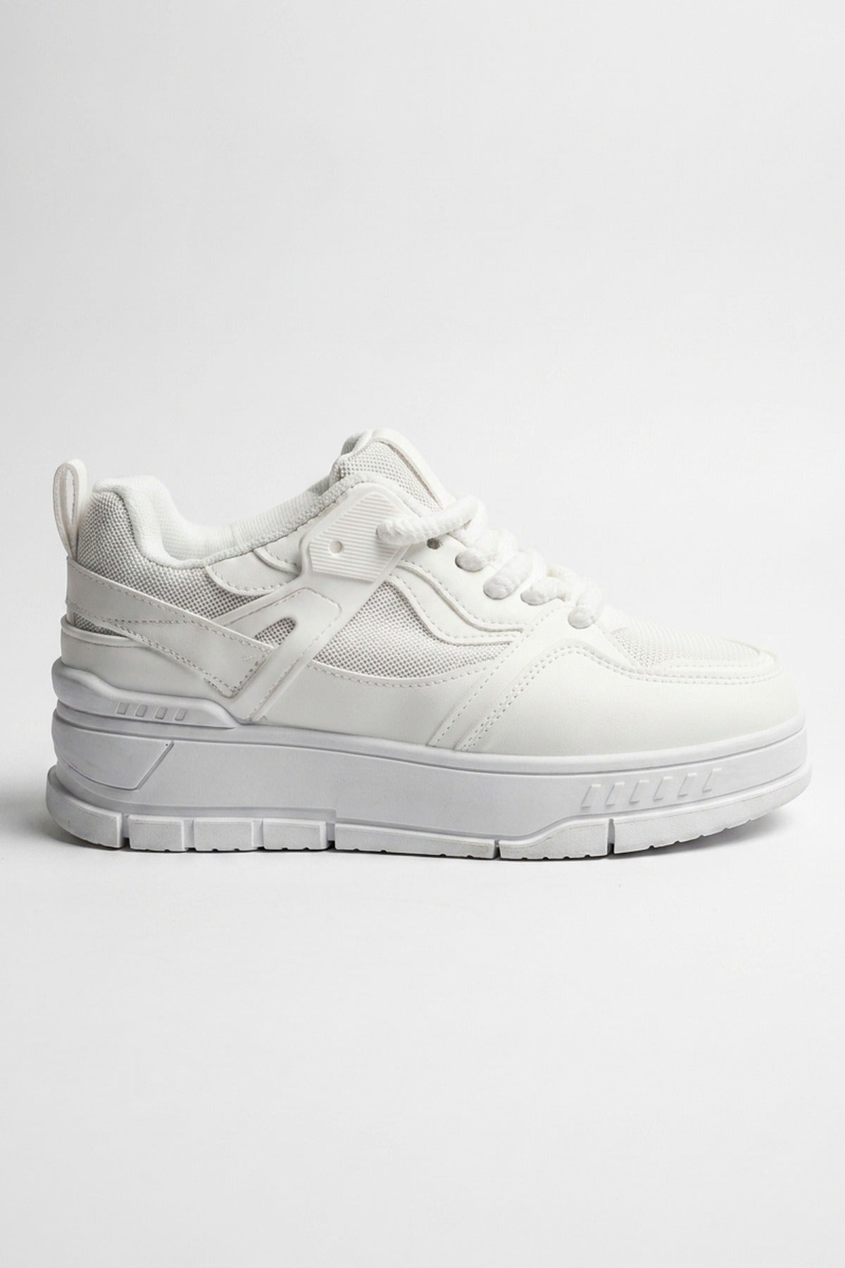 Genevieve Monochrome Chunky Sole Trainers - White