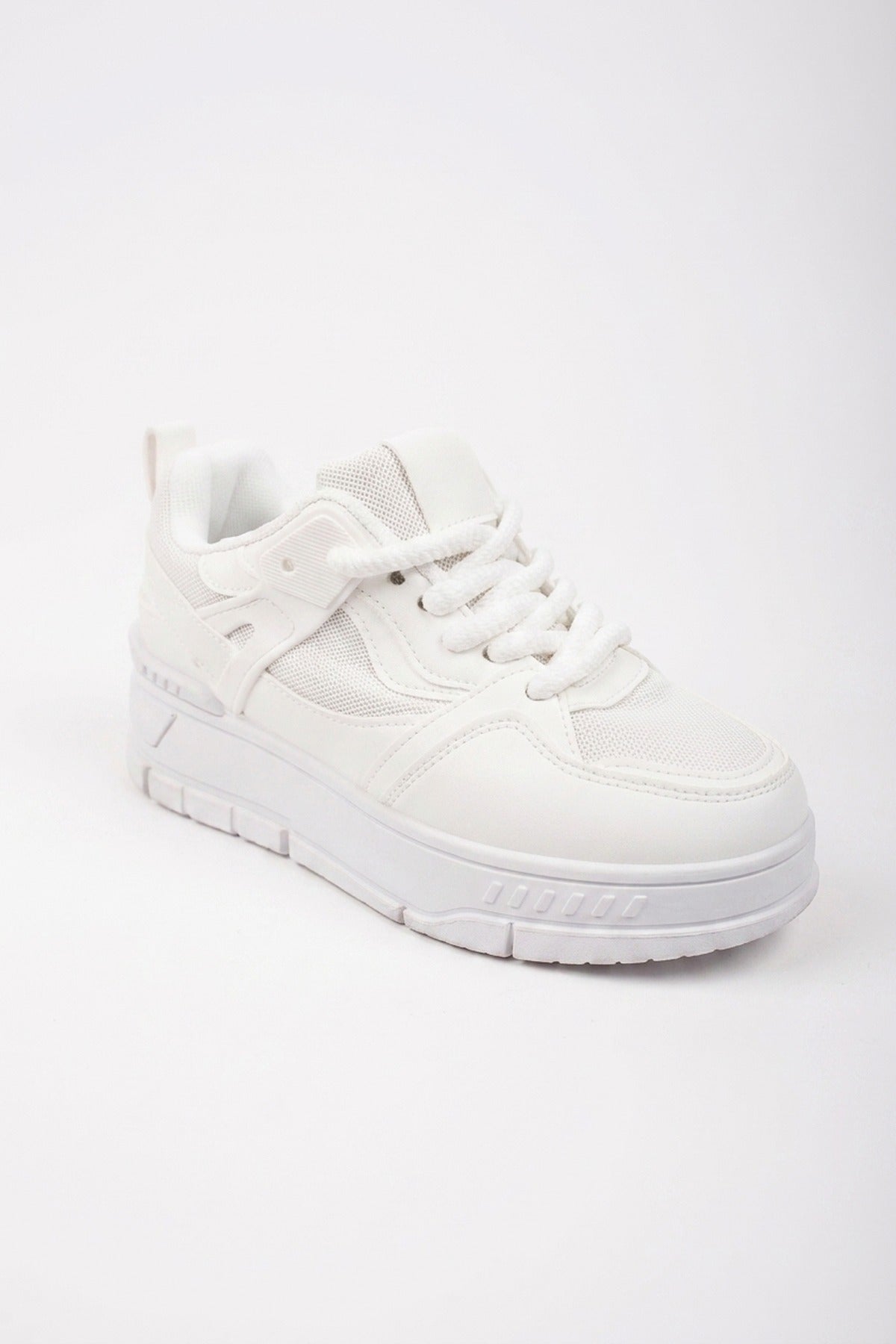Genevieve Monochrome Chunky Sole Trainers - White