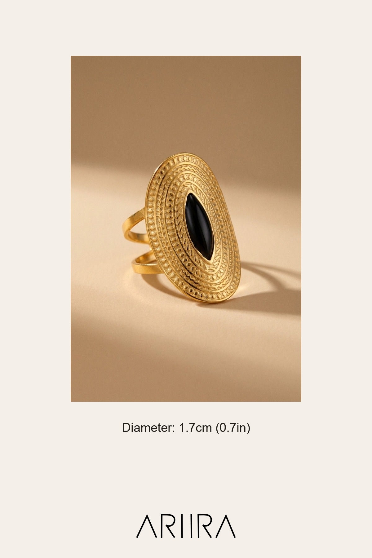 Emaar Oval Open Ring - Black