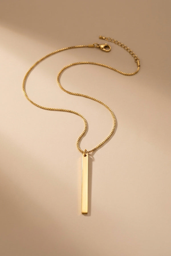 gold Devon Gold Tone Lariat Bar Pendant
