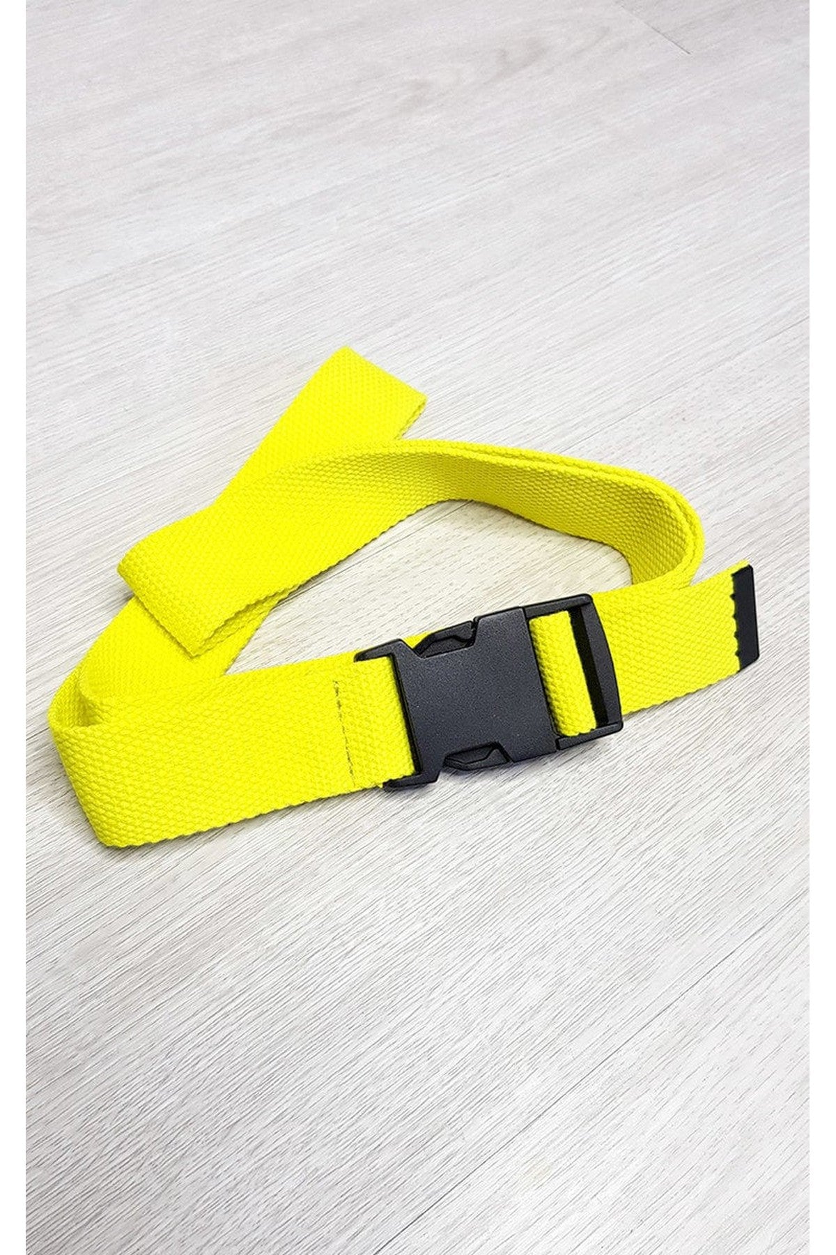 Ally Fabric Buckle Belt - NEON YELLOW