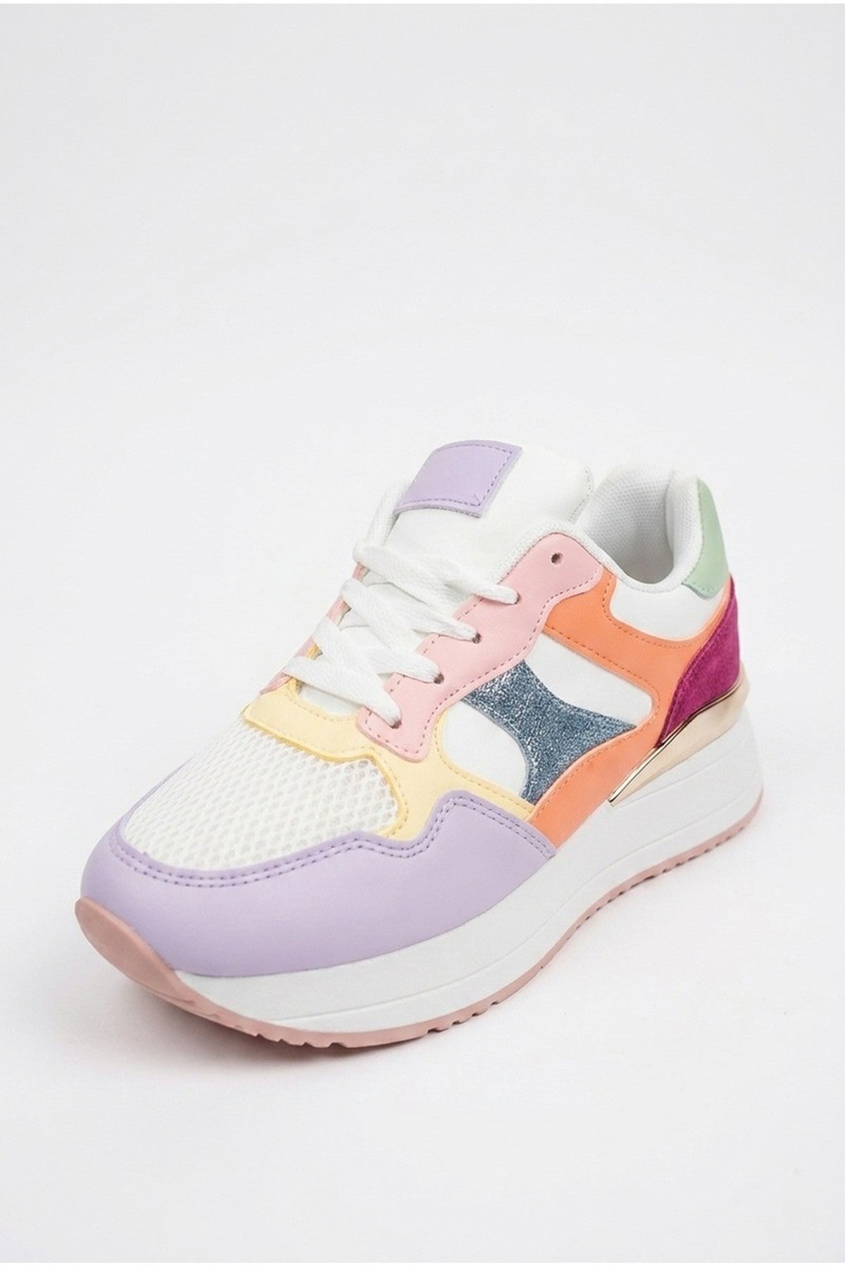 Amber Womens Chunky Platform Trainers - Pink