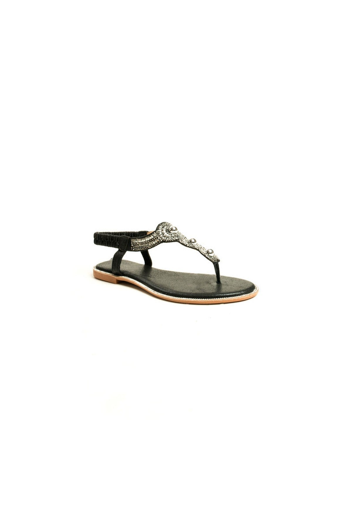 Orlagh Diamante Embellished Sandals - BLACK
