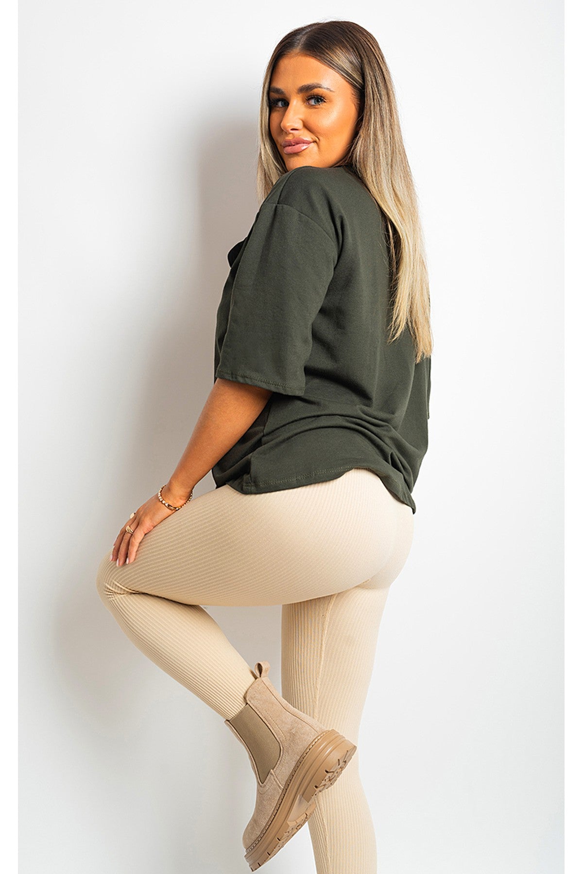 Camryn Oversized Cargo T-Shirt - ARMY