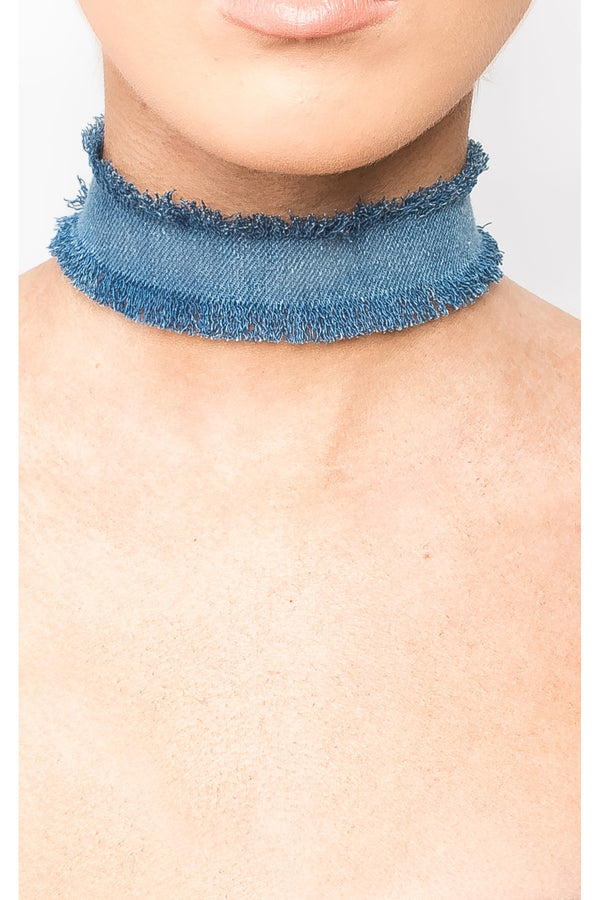 Connie Denim Choker - DENIM