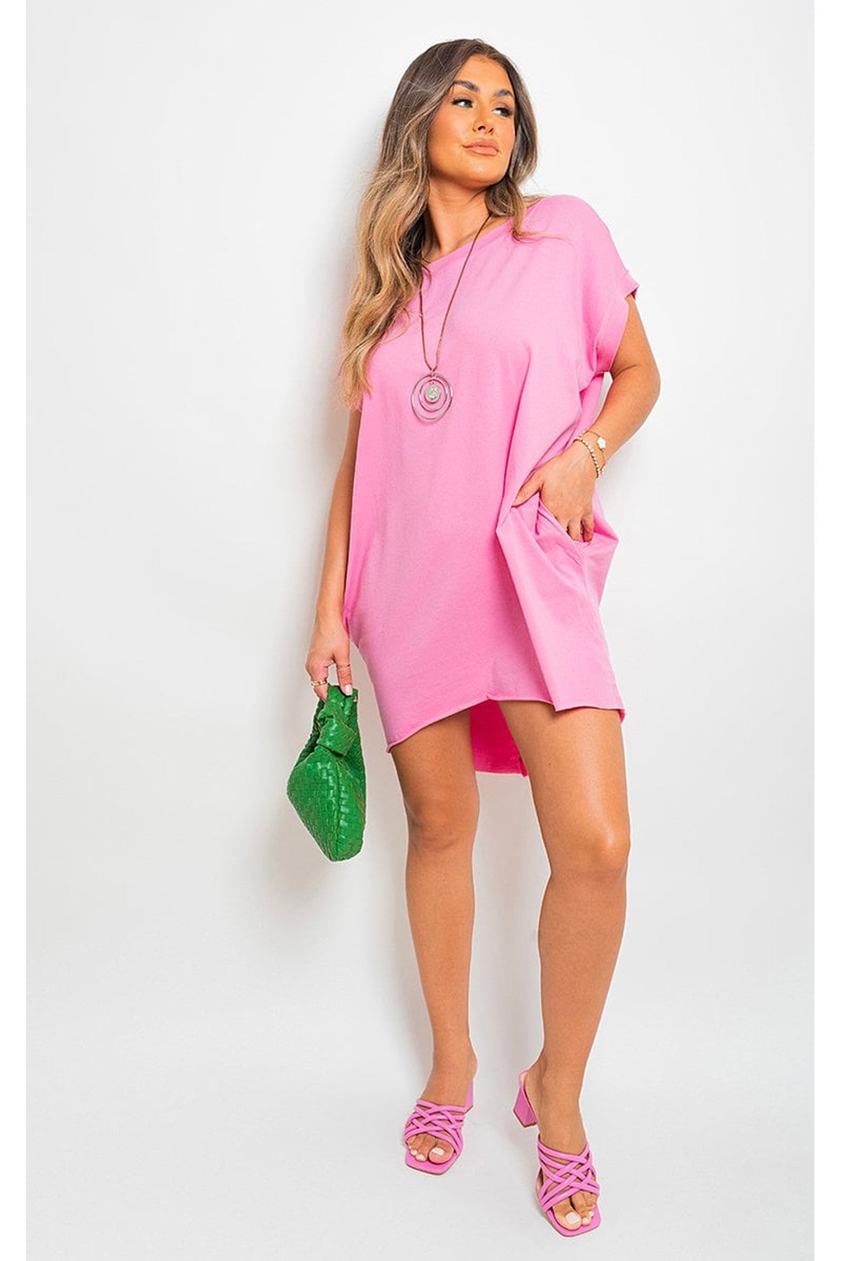 Esme Short Sleeve With Front Pockets Top - PINK