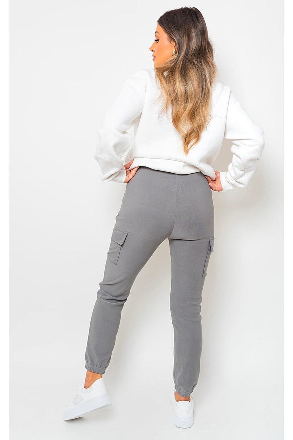 Frankie Cargo Pocket Trouser With Drawstring - GREY