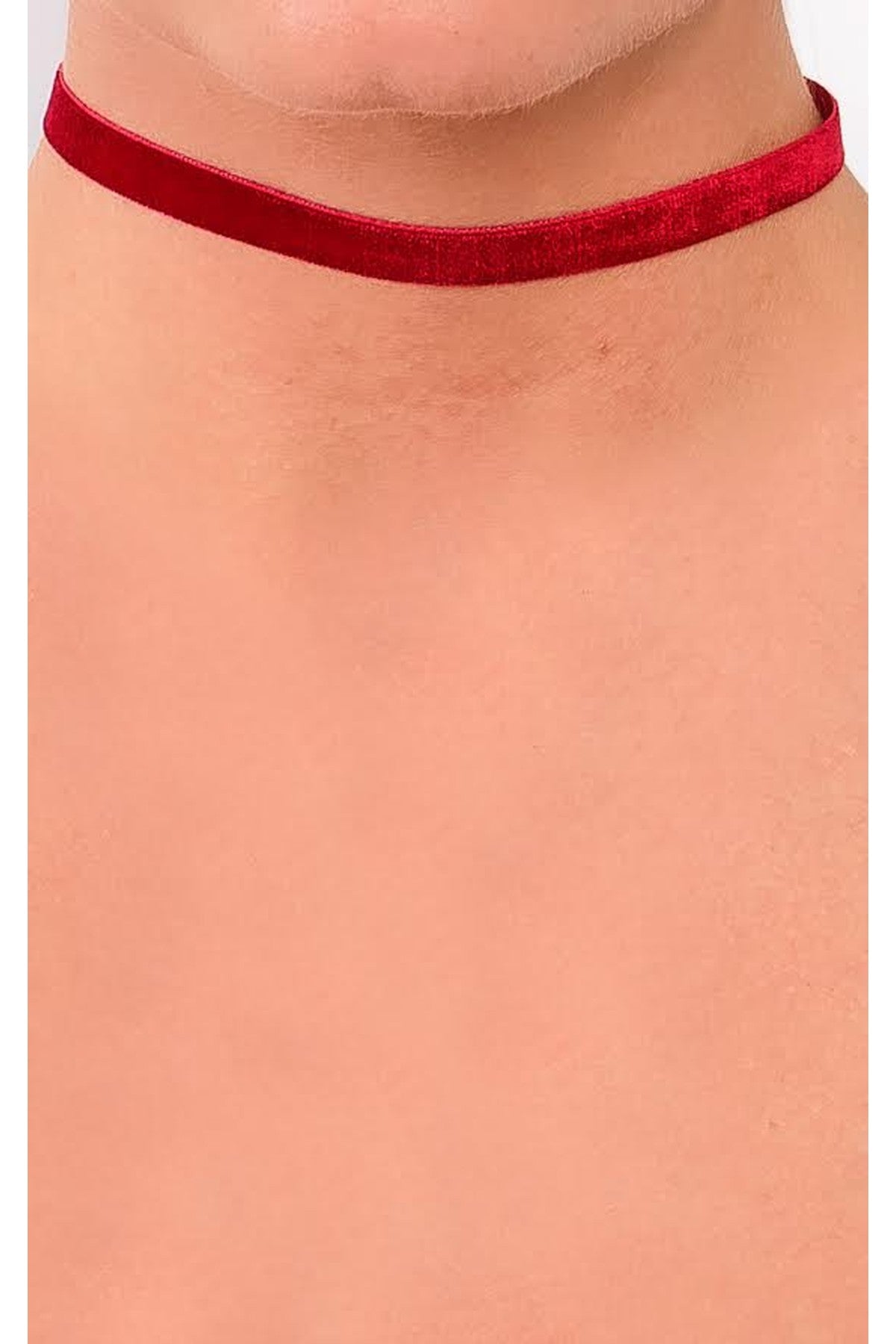 Lidia Suede Choker - RED