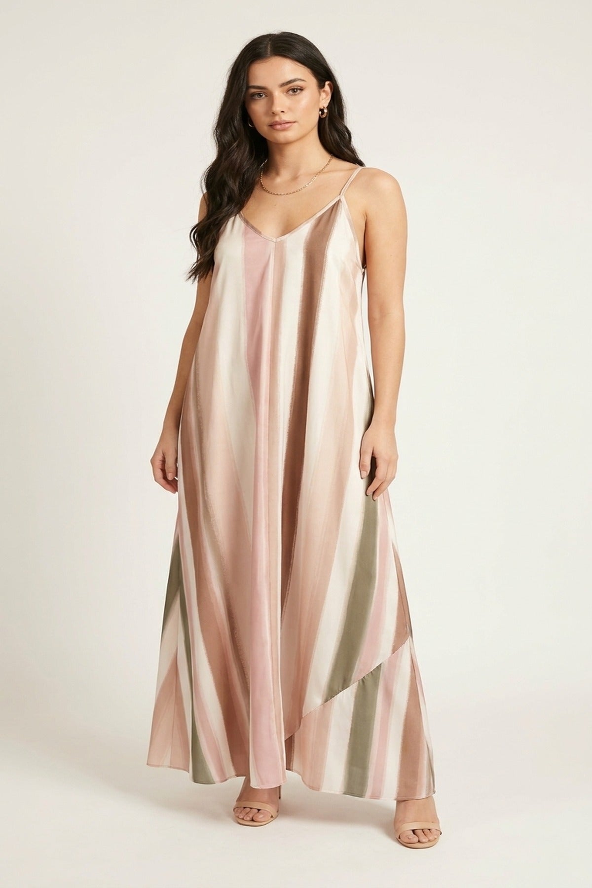 Naela Strappy Printed Maxi Dress - Pink