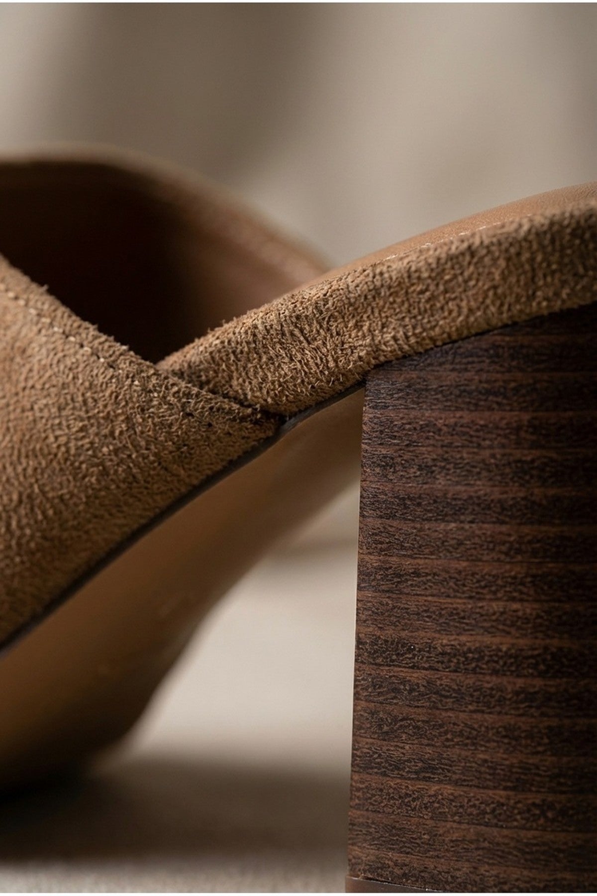 Rosa Womens Square Toe Block Heel Mules - Taupe