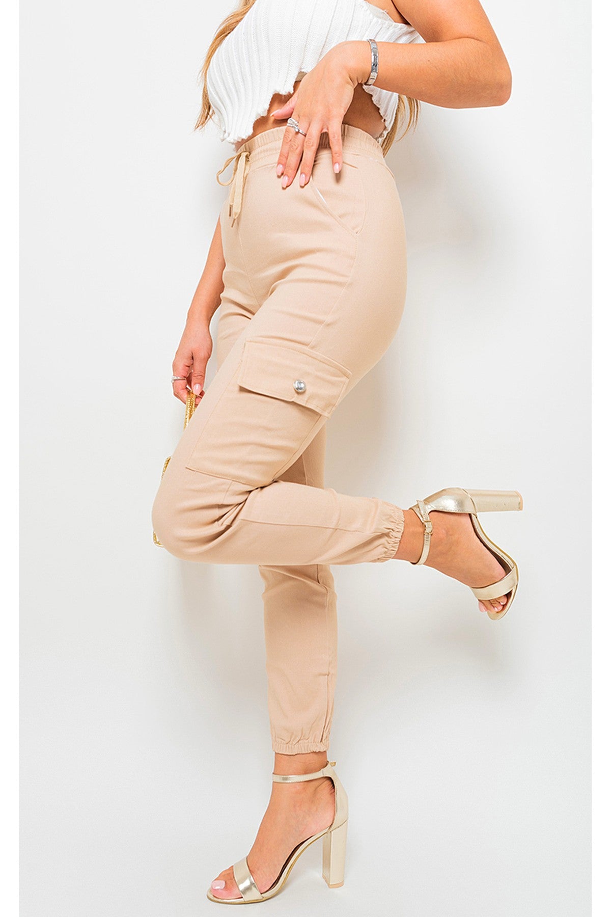 Sylvie Pocket Side Cargo Trouser - CAMEL