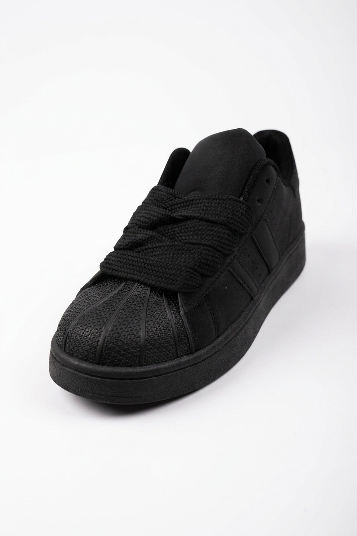 Maud Faux Suede Stripe Trainers - Black
