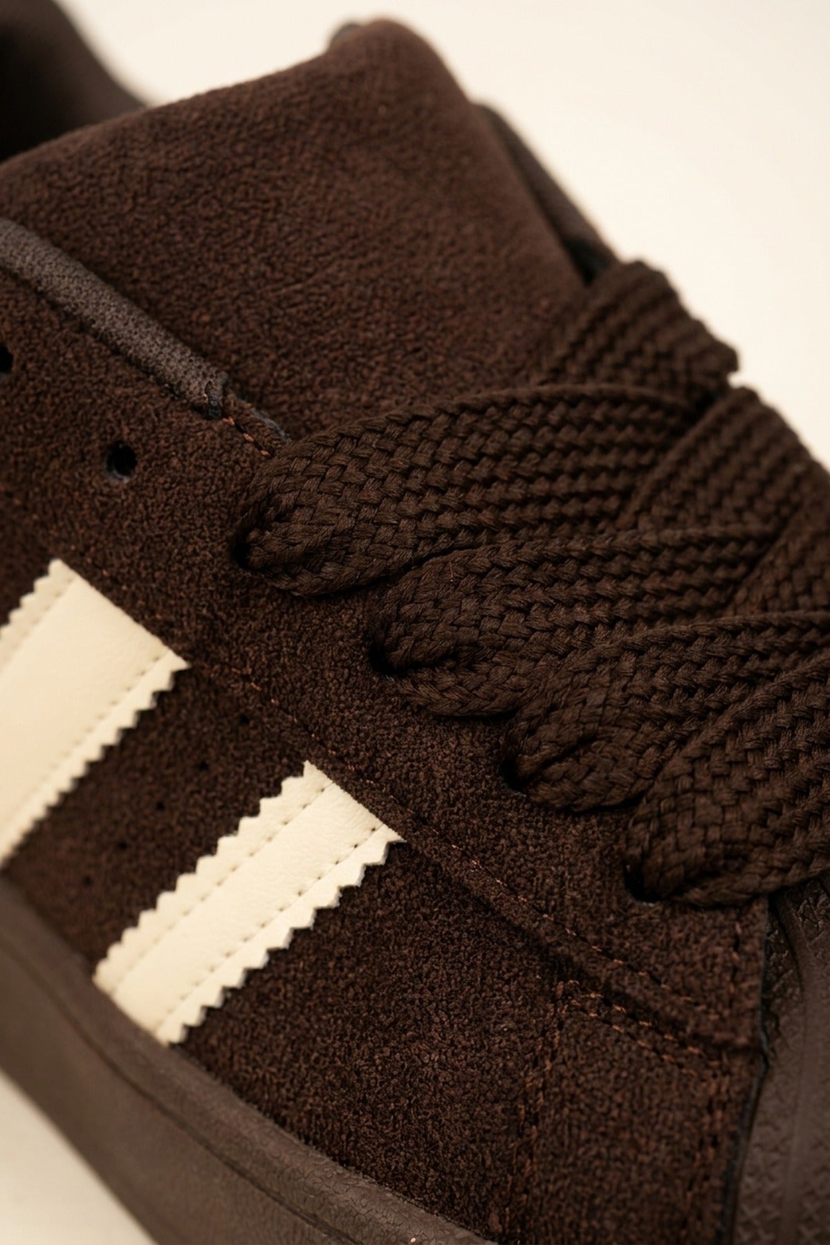 Maud Faux Suede Stripe Trainers - Coffee