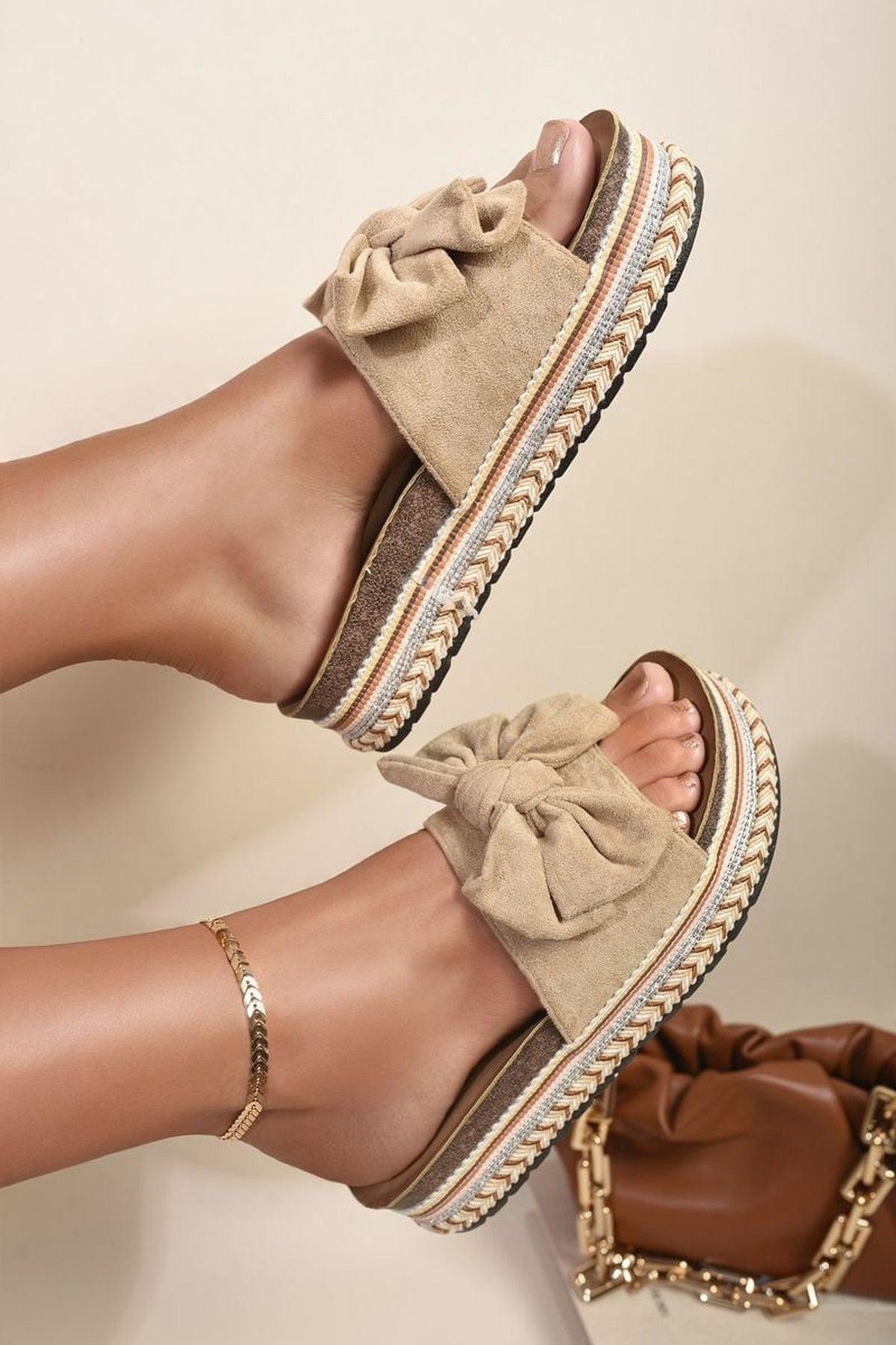 Abigail Platform Wedge Heel Sandals - Sand