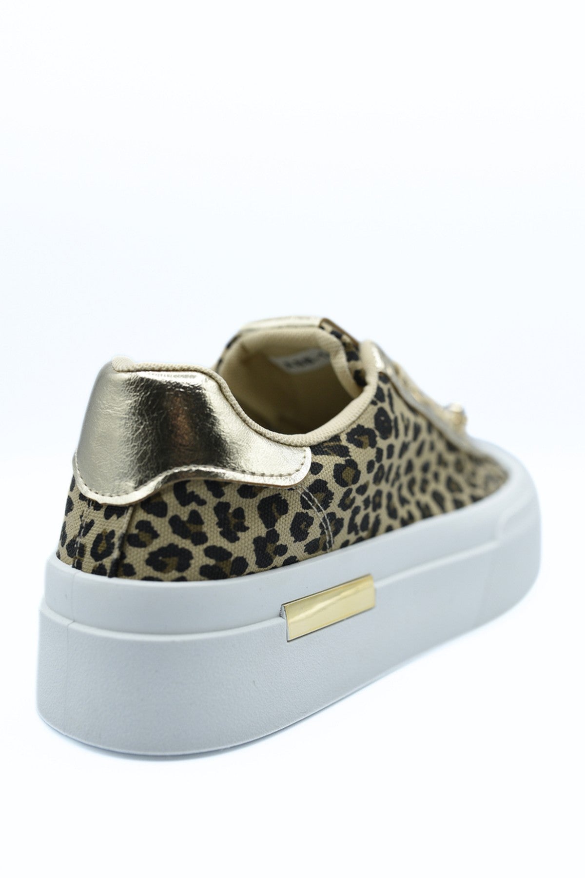 Angelah Lace Up Love Platform Trainers - Leopard