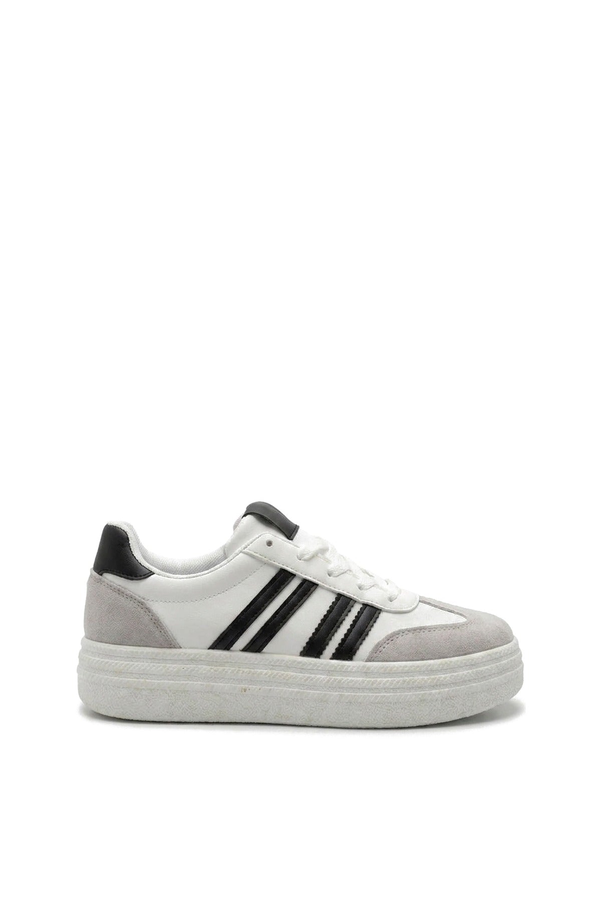 Annie Striped Lace Up Trainers - Black