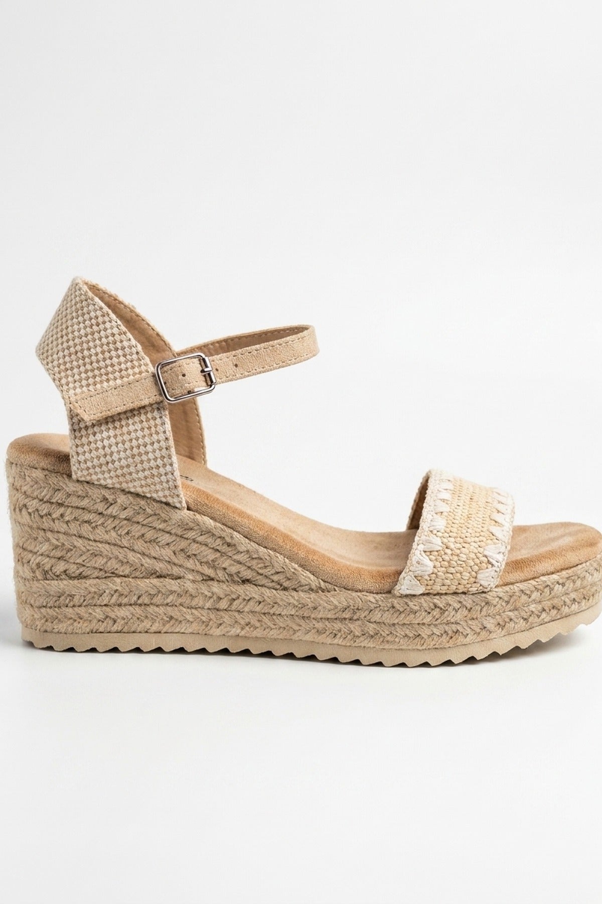 Cordelia Woven Espadrille Wedge Sandals - Beige
