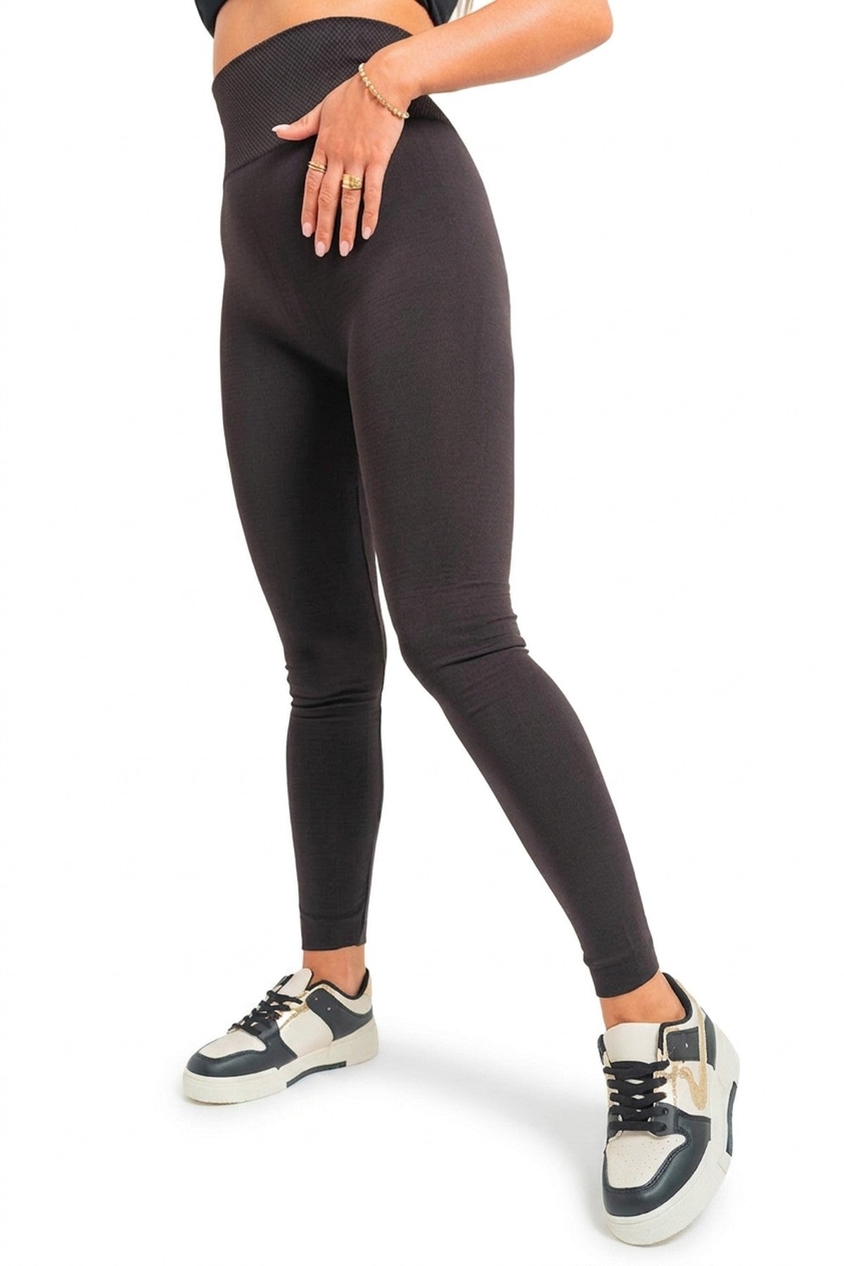 Elaine High Waist Tummy Compression Slimming Leggings - Black_wb