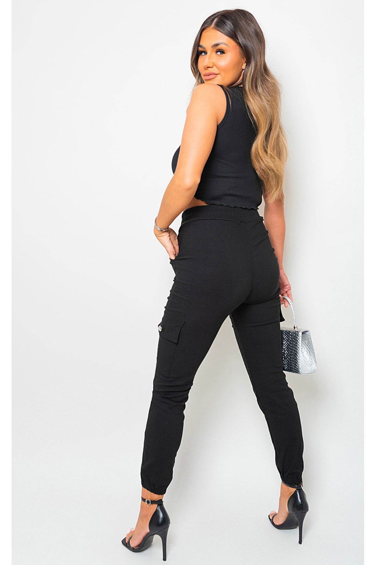 Sylvie Pocket Side Cargo Trouser - Black