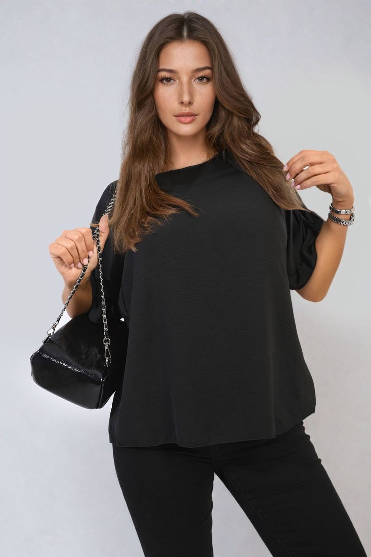 Alexandra Frill Sleeve Top - Black