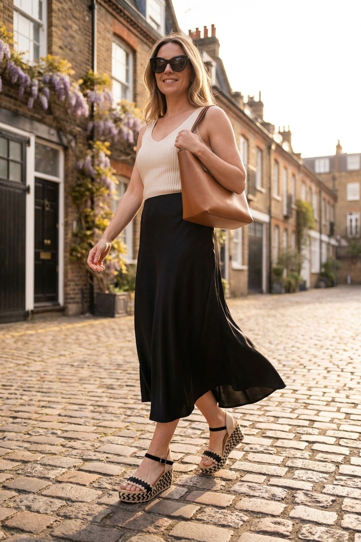 Cordelia Woven Espadrille Wedge Sandals - Black