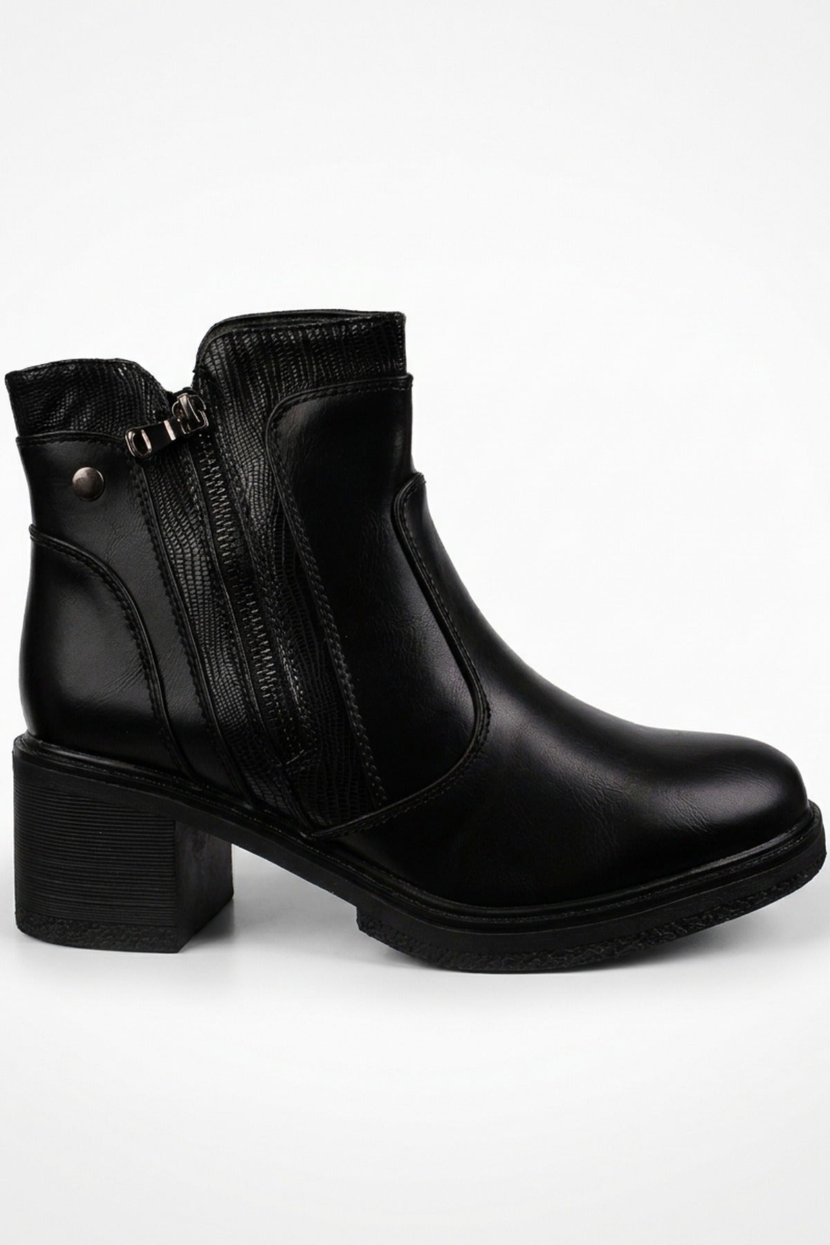Cressida Chunky Heel Ankle Boots - Black