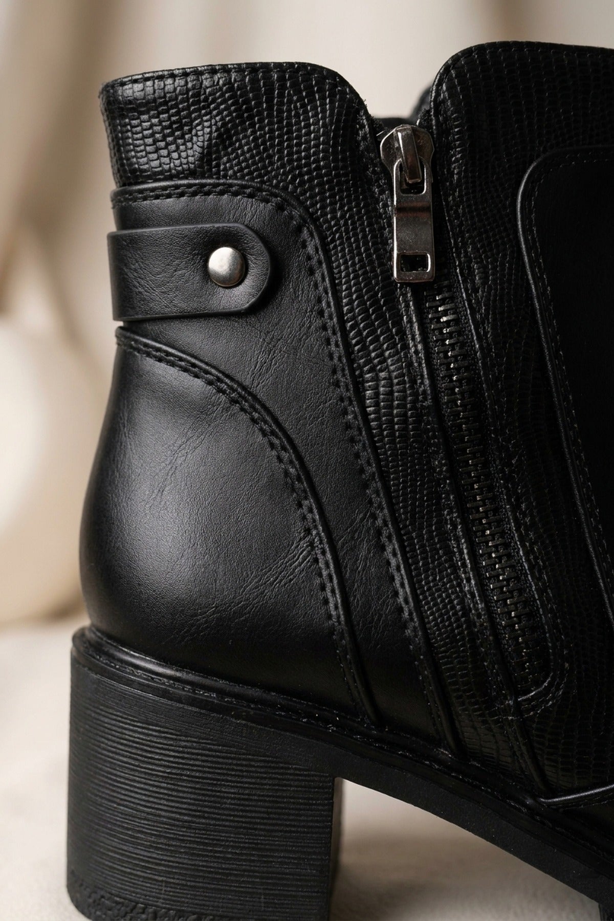 Cressida Chunky Heel Ankle Boots - Black