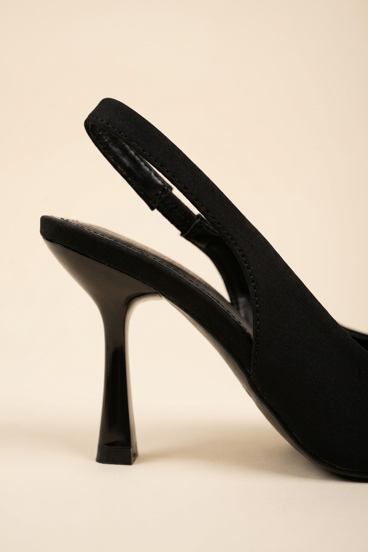 Sloane Satin Pointed Toe Slingback Heels - Black
