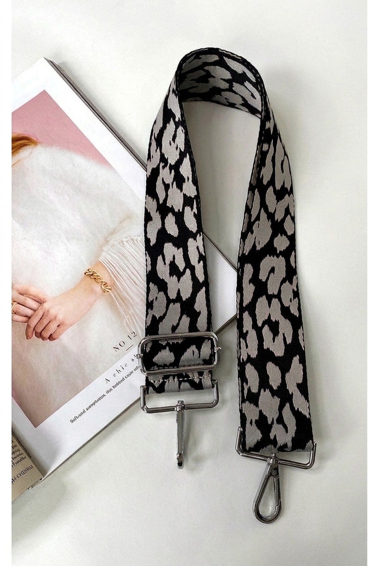 Brinley Printed Bag Strap - Black