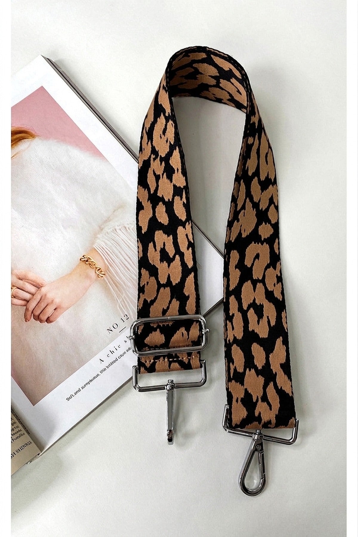 Brinley Printed Bag Strap - Brown
