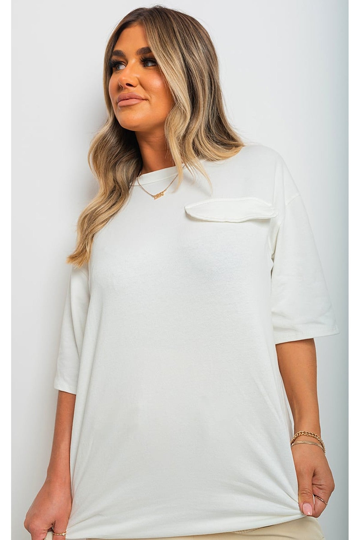 Camryn Oversized Cargo T-shirt - White