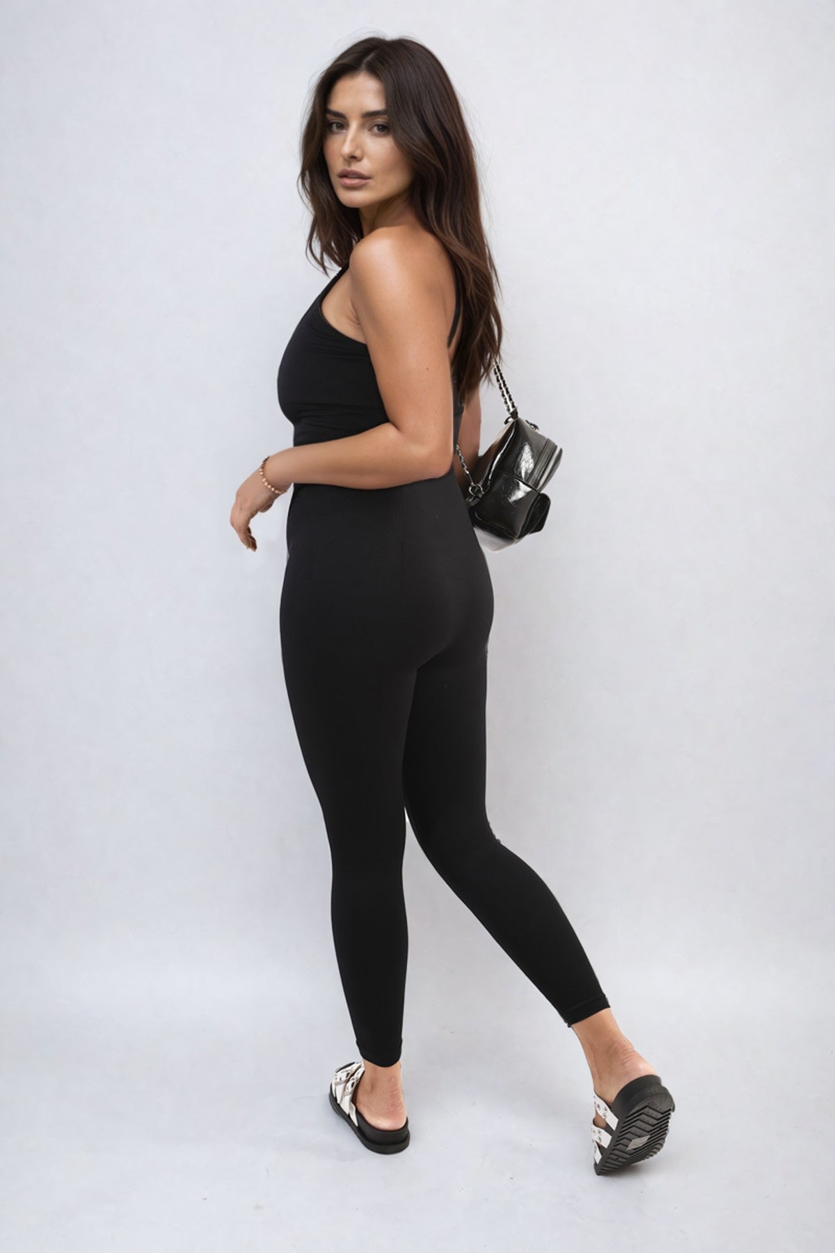 Christina Sleeveless Bodycon Jumpsuit - Black