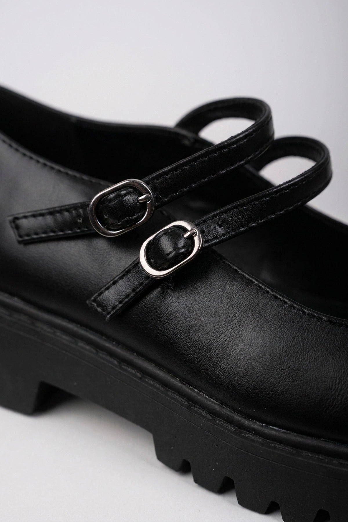Cordelia Chunky Platform Double Strap Mary - Black
