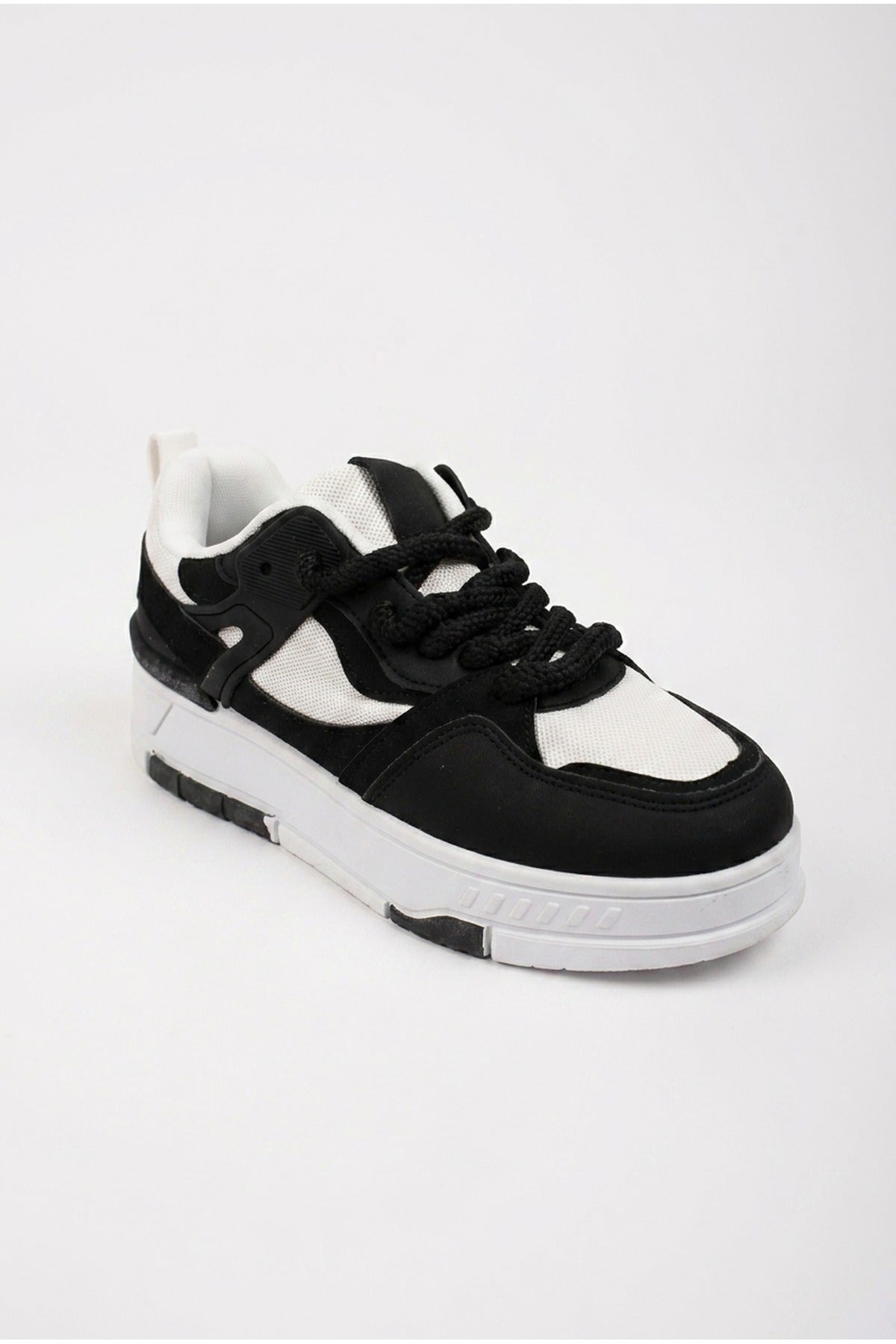 Genevieve Monochrome Chunky Sole Trainers - Black
