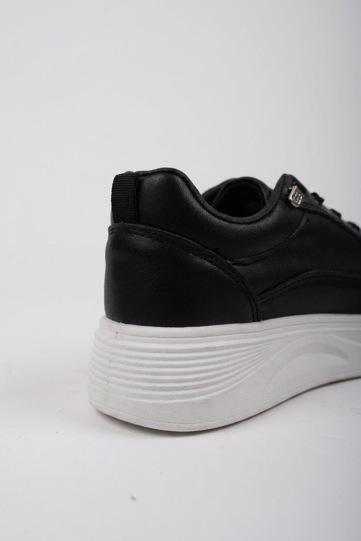 Bronagh Faux Leather Platform Trainers - Black