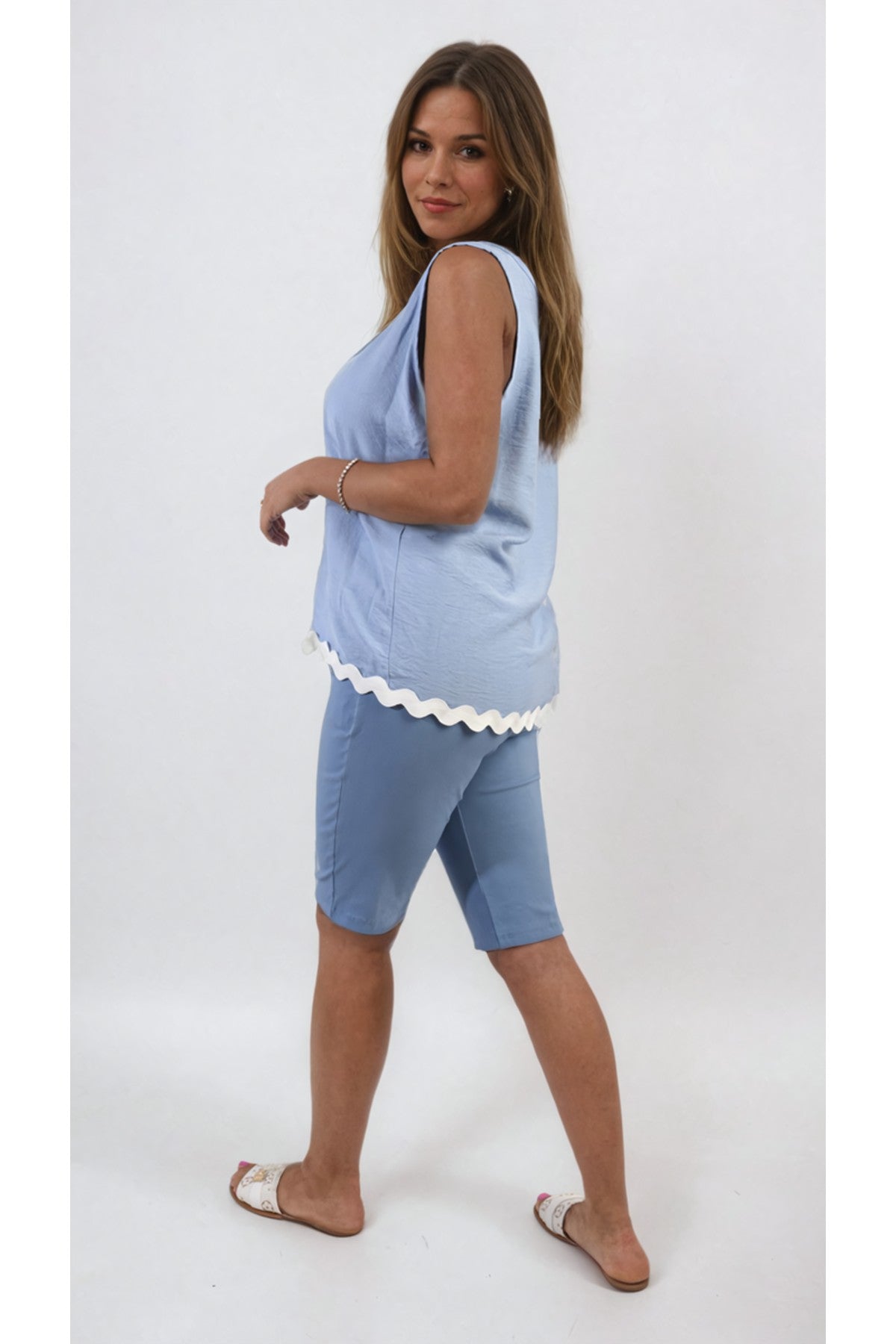 Clarissa Elasticated Waist Drawstring Shorts - Jeans
