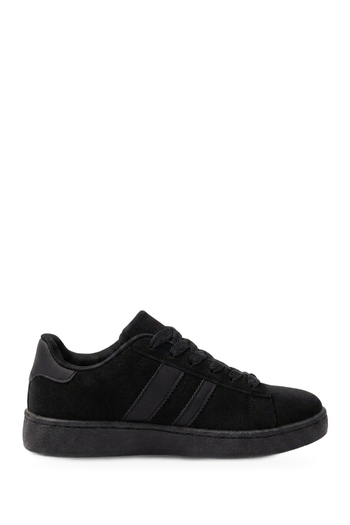 Constance Faux Suede Stripe Trainers - Black