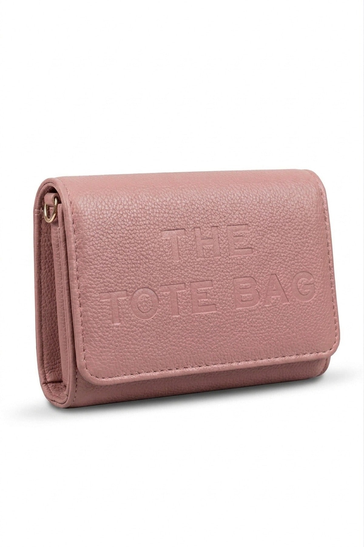 Constance Pebbled Faux Leather Text Bag - Pink