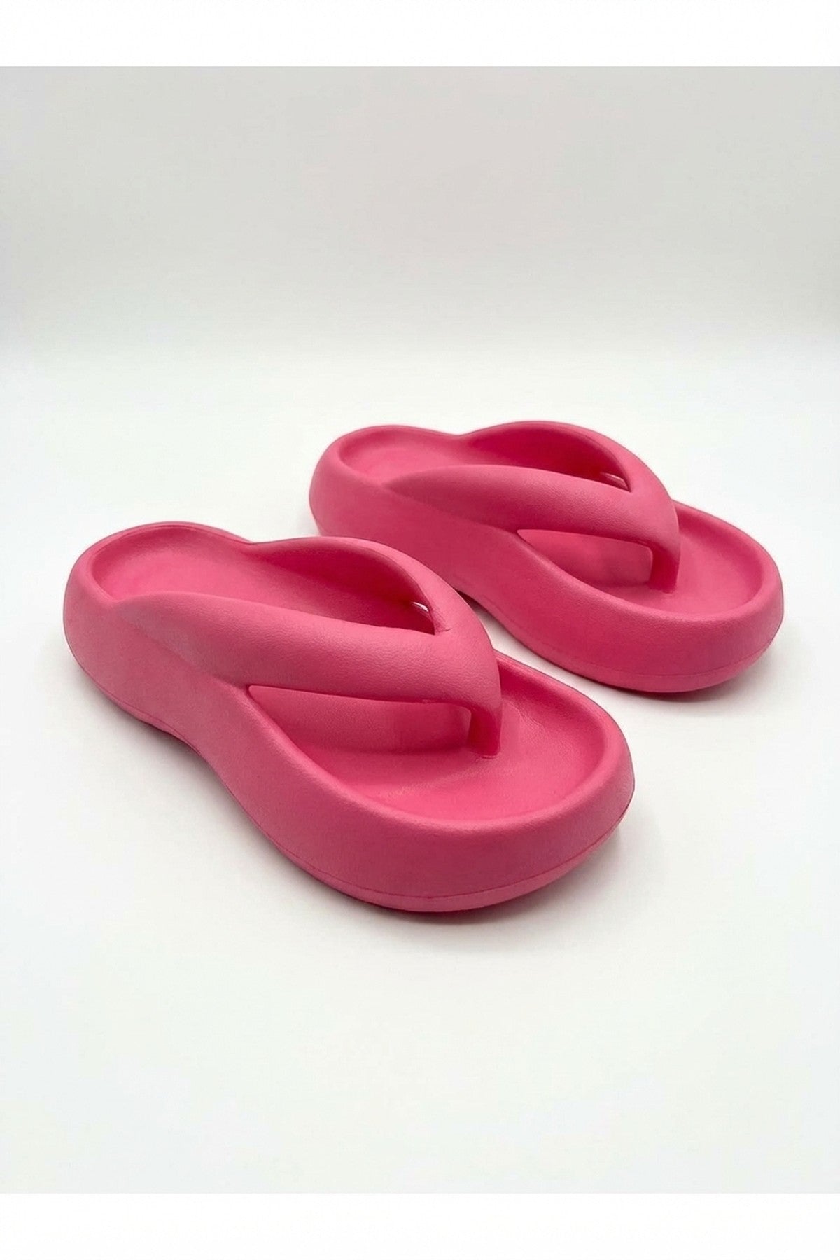 Cora Chunky Platform Flip-flops Sandals - Fuschia