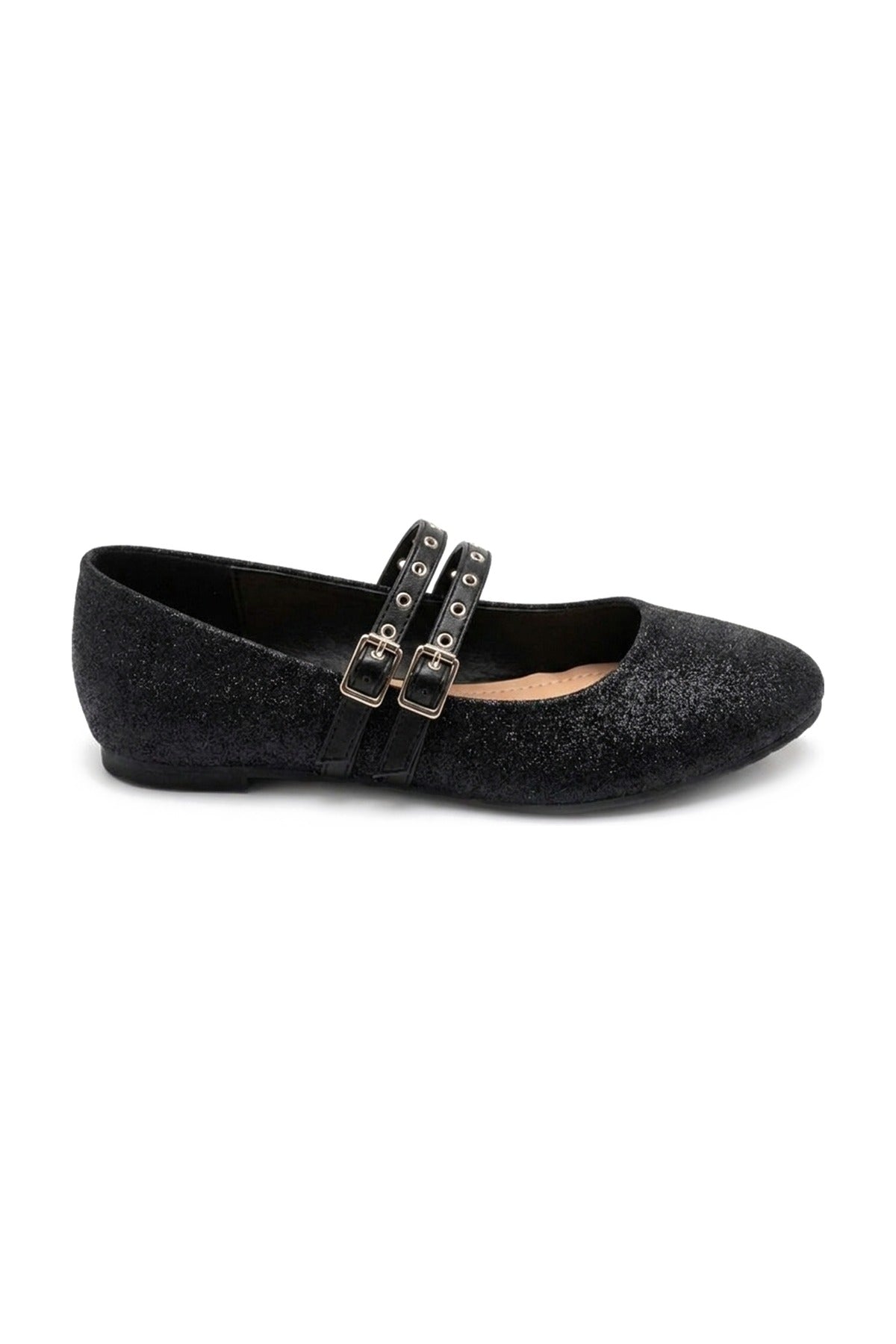 Cordelia Glittery Mary Jane Flats - Black_wb