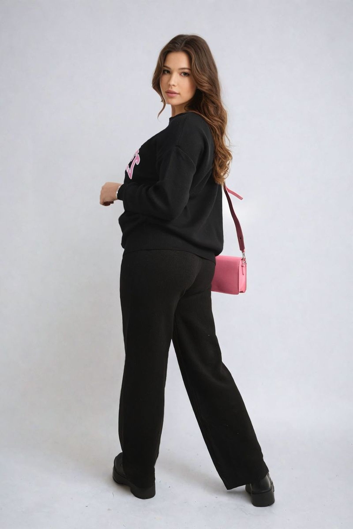 Dorothy Los Angeles Graphic Long Sleeve Knitted Jumper - Black