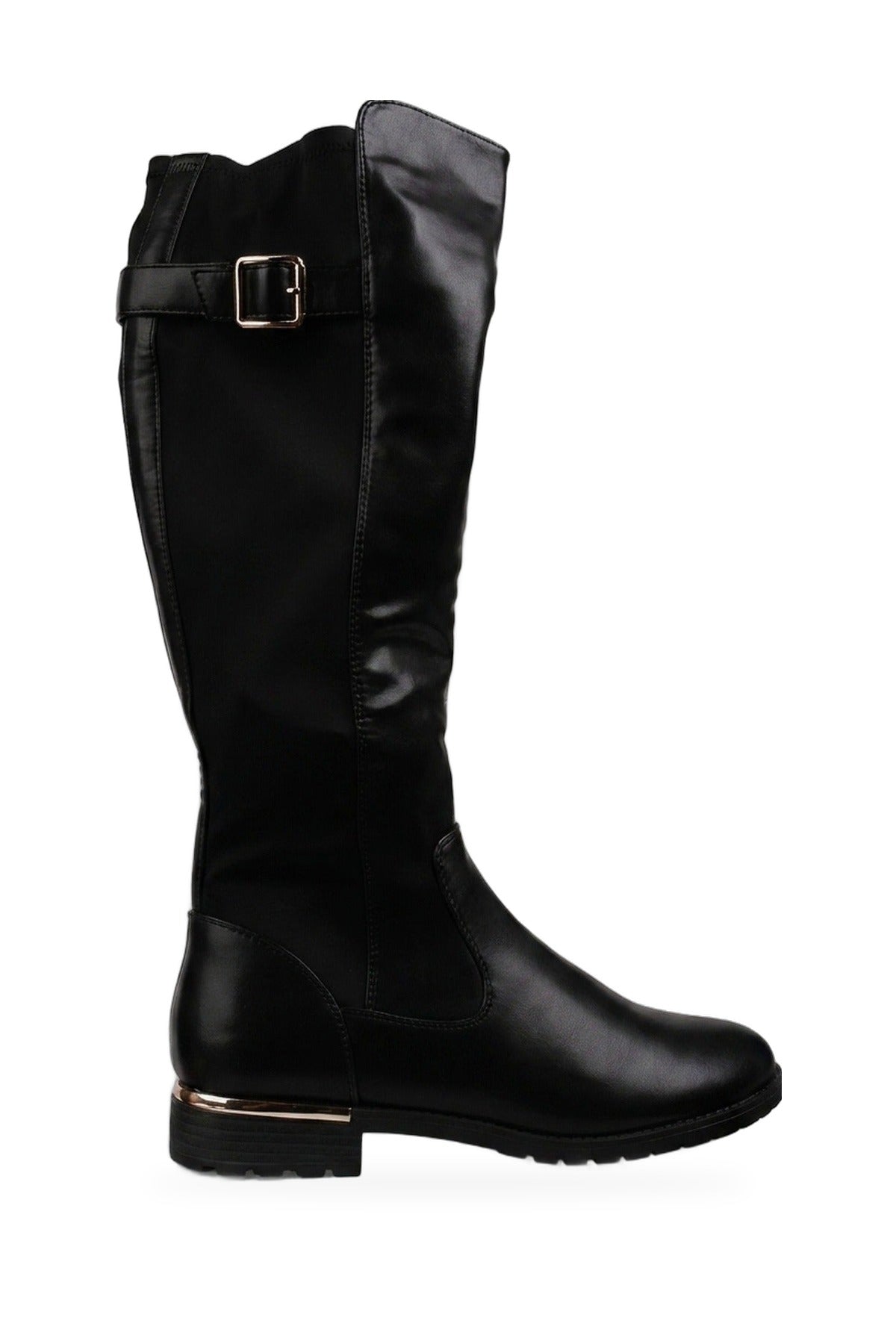 Edie Knee High Riding Boots - Black