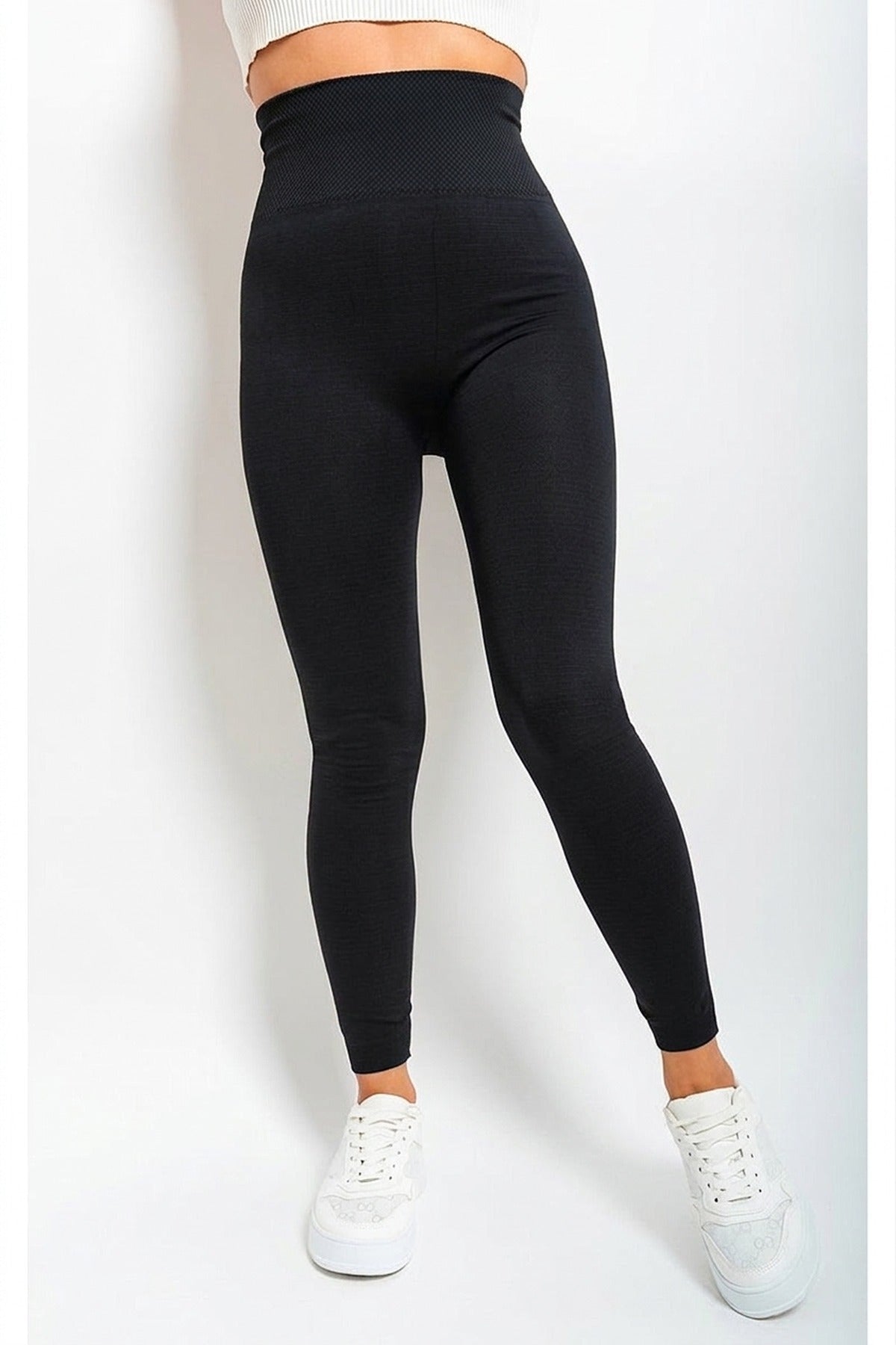 Elaine High Waist Tummy Compression Slimming Leggings - Black